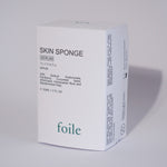 Box of 'foile' skin sponge serum on a light gray background