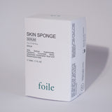 Box of 'foile' skin sponge serum on a light gray background
